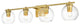 4 Light Brass And Clear Bath Sconce