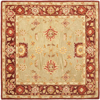 Safavieh Anatolia An556A Rug, Sage/Burgundy, 6'0"x6'0" Round