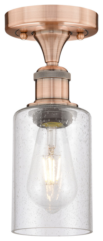 Innovations Clymer 1 3.875" Semi-Flush Mount Antique Copper