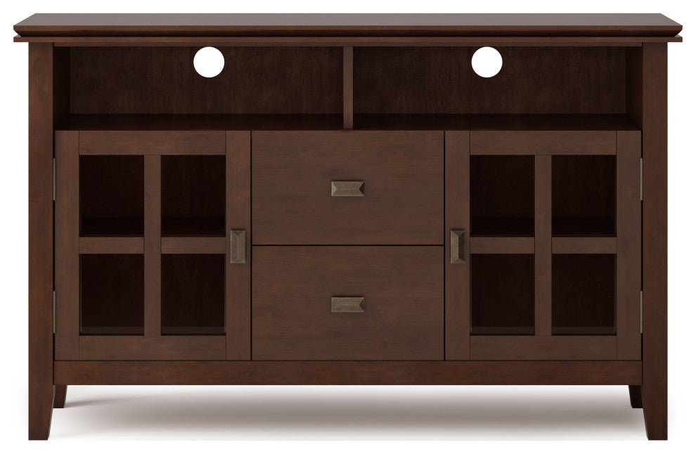 Artisan Solid Wood TV Media Stand in Russet Brown For TVs up to 55"