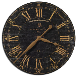 Uttermost Bond Street 18" Black Wall Clock