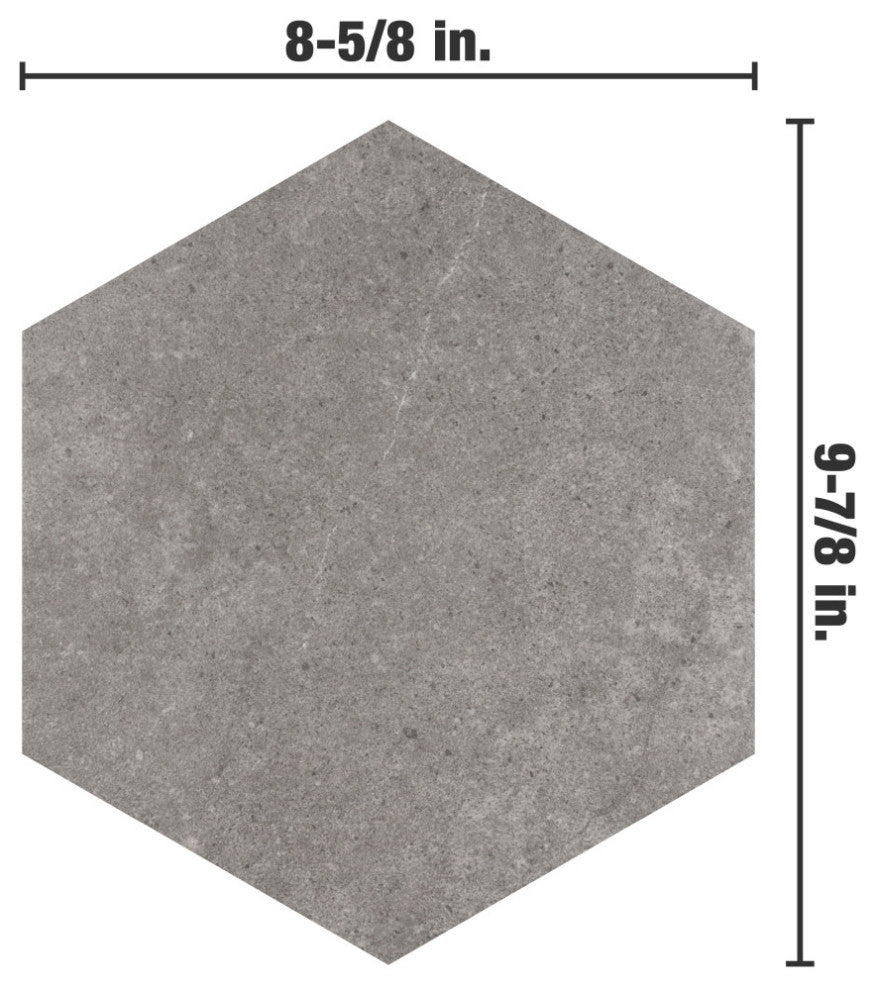 Traffic Hex Grey Porcelain Floor and Wall Tile