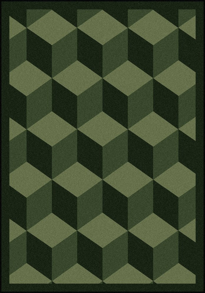 Kaleidoscope Rug, Highrise, 5'4"x7'8", Emerald