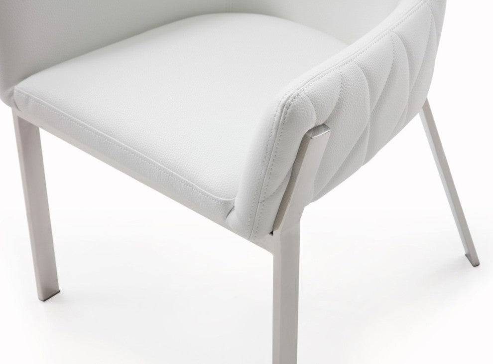 Modrest Robin Modern White Bonded Leather Dining Chair