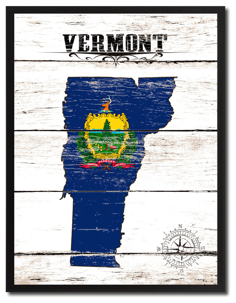 Vermont State Flag Canvas, 28"x37"