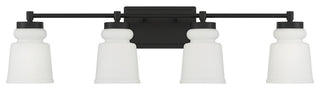 4-Light Bathroom Vanity Light, Matte Black