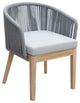 Benzara BM287737 Dexi 24" Set of 2 Dining Chairs, Acacia Wood Frame, Gray