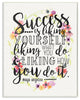 Success Is Liking Yourself Floral, Plaque, 10"x15"