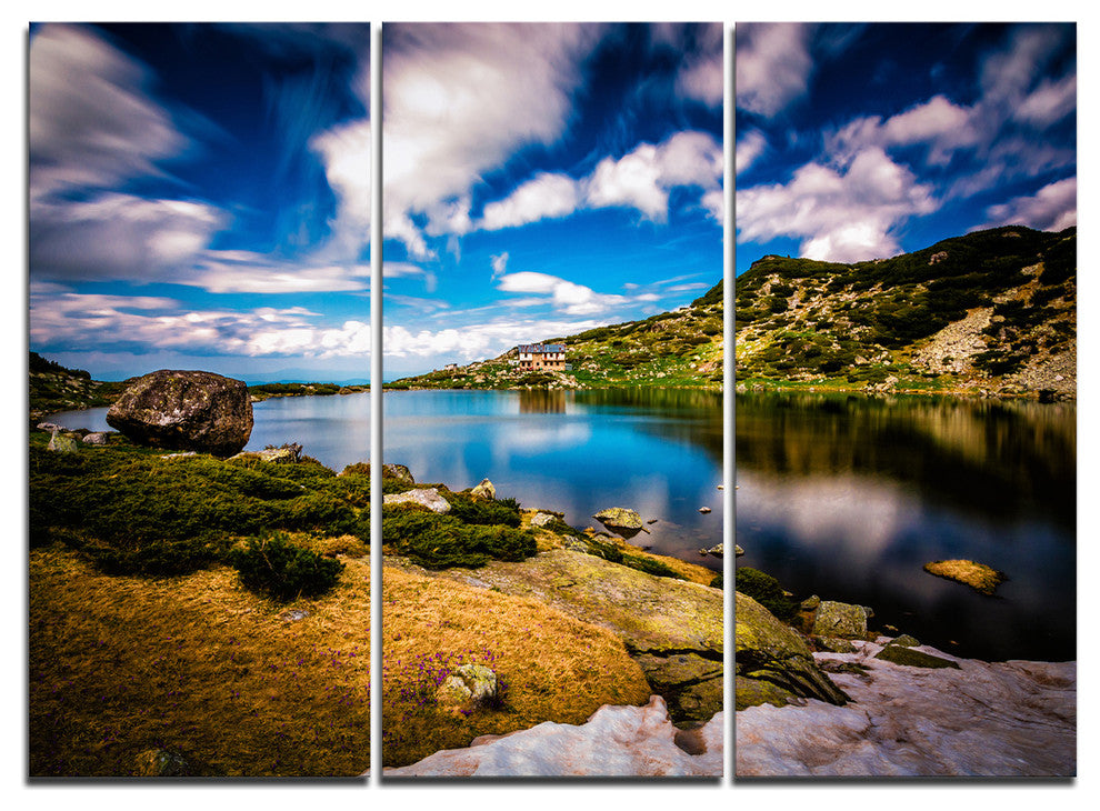 "Long View of Seven Rila Lakes" Art Print Canvas, 3 Panels, 36"x28"