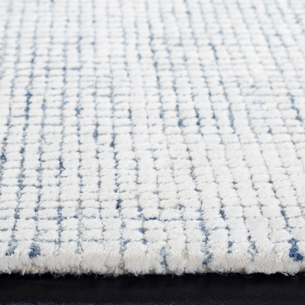 Safavieh Couture Abstract Collection, ABT470 Rug, Ivory/Blue, 2'3"x18'