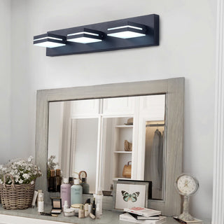 3-Light Wall Light Modern Bathroom Vanity Light, Fine Sand Black