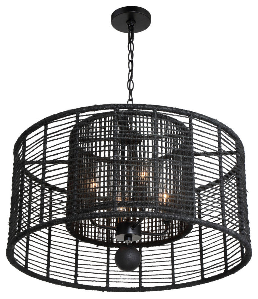 Jayna 4 Light Matte Black Chandelier