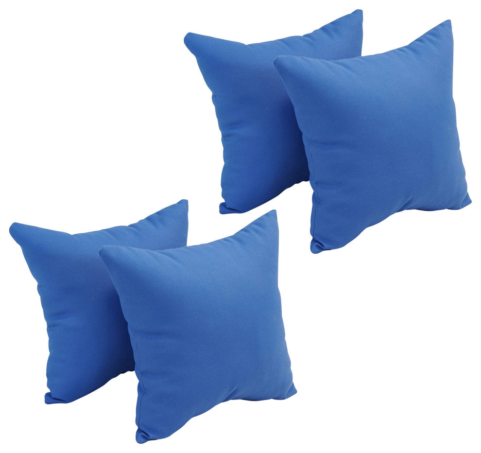 17" Square Polyester Outdoor Throw Pillows, Set of 4, Cobble Capri