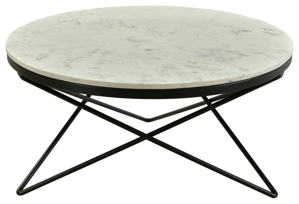 Contemporary Haley Coffee Table Black Base - Black