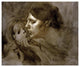 "The Motherly Kiss" Digital Paper Print by Eugene Carriere, 18"x15"