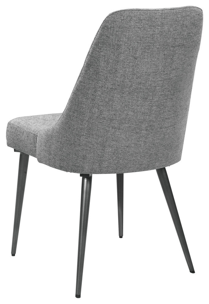 Alan Fabric Upholstered Dining Side Chair Grey, Set of 2