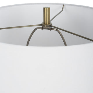 Abstract Faceted Gloss Navy Blue Ceramic Table Lamp 31 in Geometric Crinkle Luxe