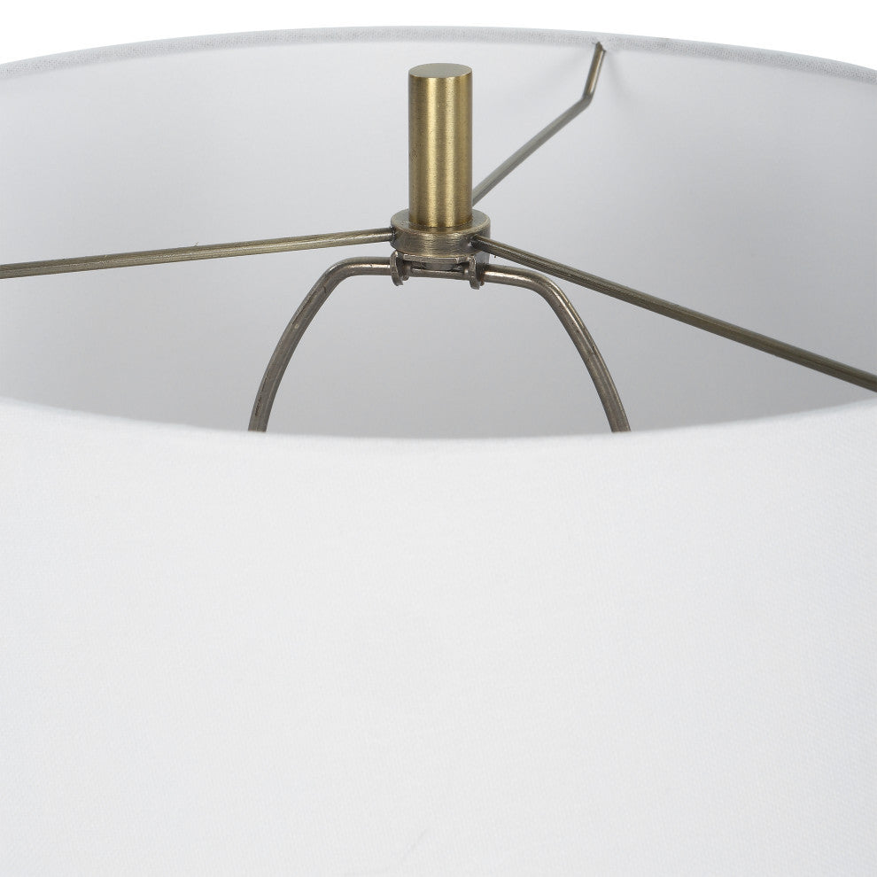 Abstract Faceted Gloss Navy Blue Ceramic Table Lamp 31 in Geometric Crinkle Luxe