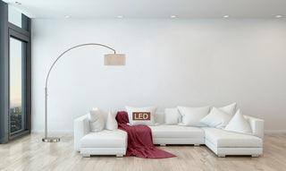 Elena 80" LED Arch Floor Lamp With Dimmer Switch, Brushed Nickel