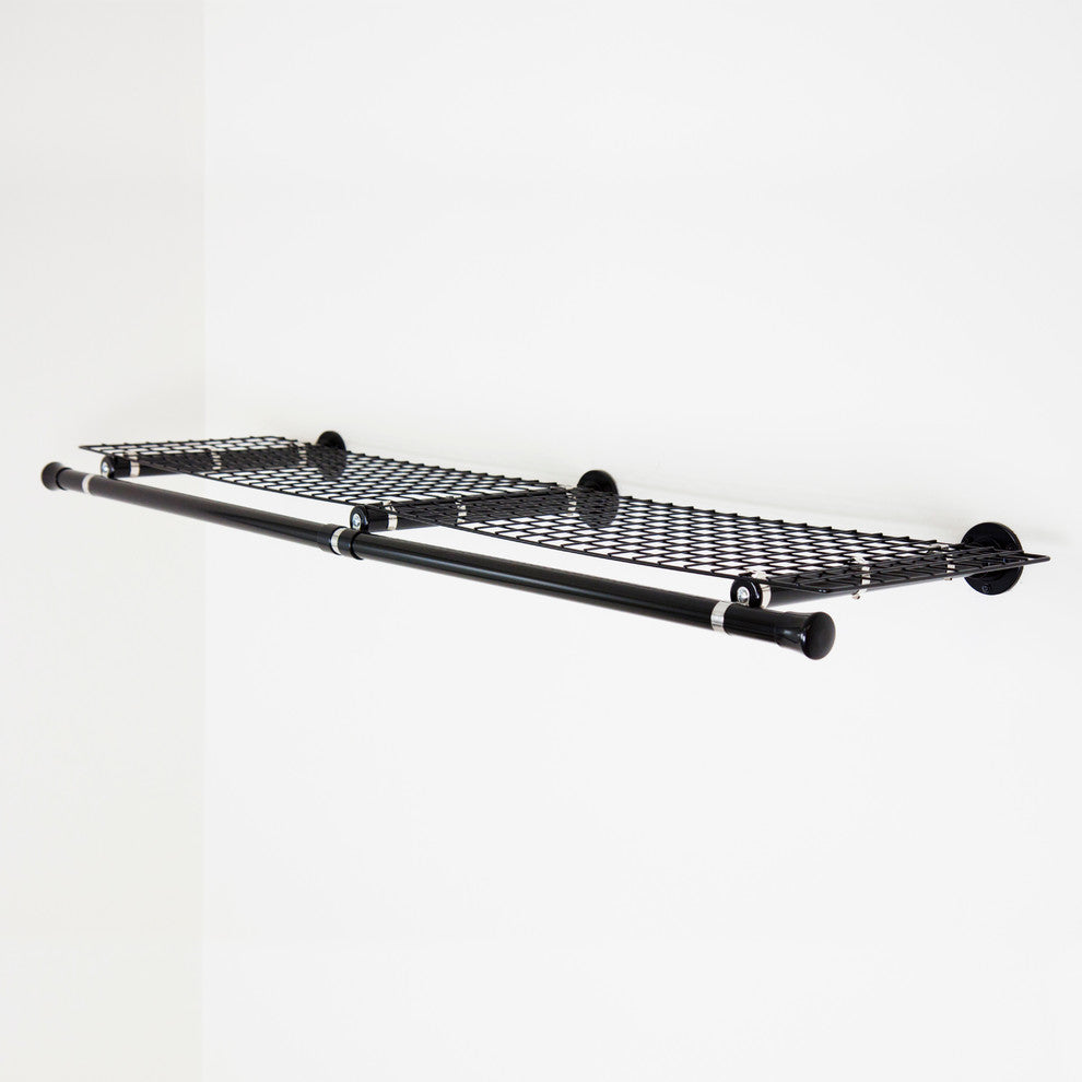 Double Shelf With Hanger, White, Black