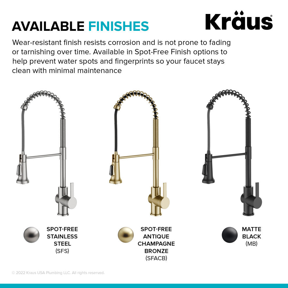 Britt Commercial Style 3-Function Pull-Down 1-Handle 1-Hole Kitchen Faucet, Matte Black (Touchless Ksf-1691mb)