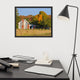 Patriotic Barn in Field Rural Landscape Framed Photo Paper Wall Art Prints, Black, 16" X 20"