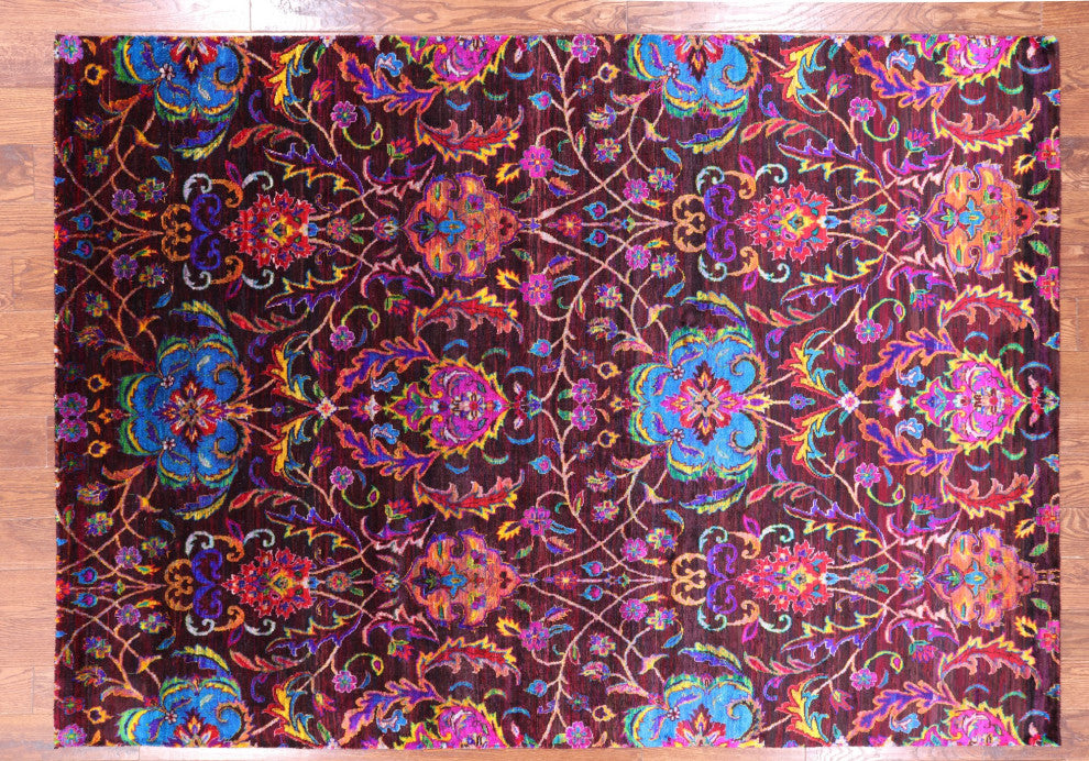 5' 8" X 7' 9" Persian Silk Hand Knotted Rug Q6807