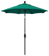 7.5' Bronze Collar Tilt Lift Fiberglass Rib Aluminum Umbrella, Sunbrella, Spectrum Aztec