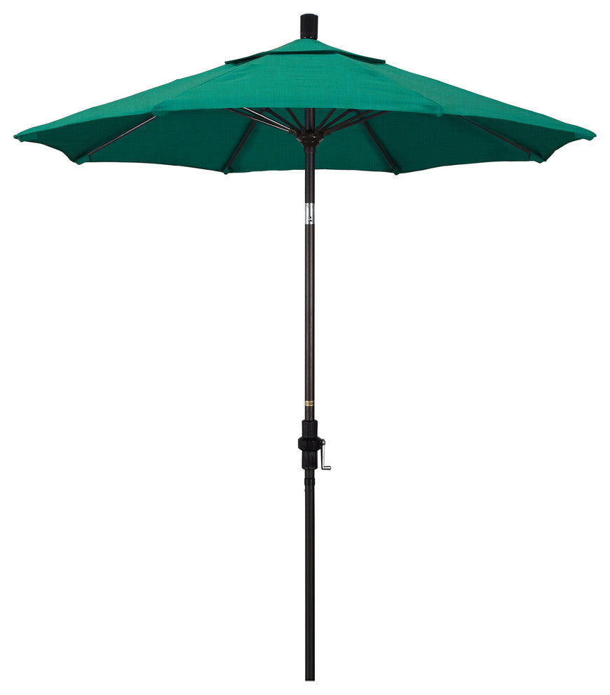 7.5' Bronze Collar Tilt Lift Fiberglass Rib Aluminum Umbrella, Sunbrella, Spectrum Aztec