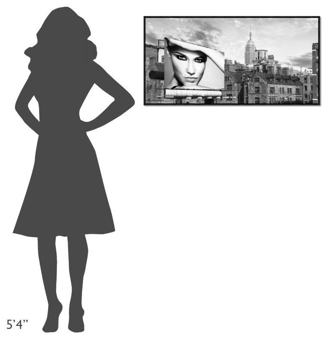 "A Billboard in Manhattan" Framed Canvas Giclee by Lauren, 37x19"