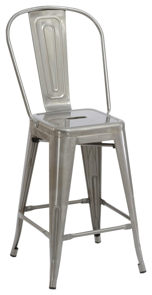 Tradd Metal Bistro Counter Stools, Set of 4, 24"