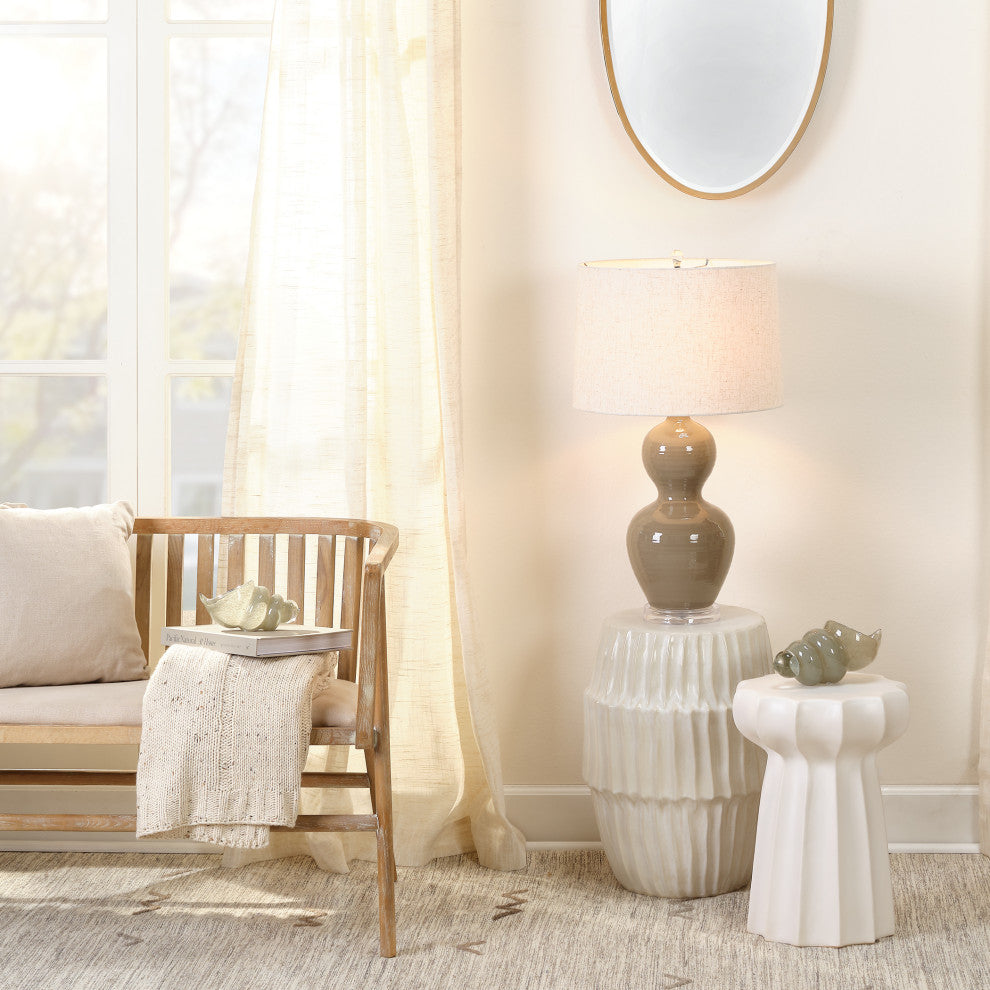 Algae Side Table, Blue Ombre Ceramic, White Ombre