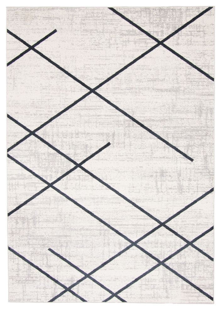 Aqua Damali Area Rug, Ivory/Blue, 8'x10'