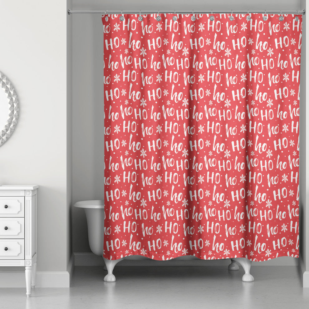 Ho Ho Ho Pattern 71x74 Shower Curtain