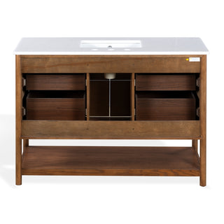 Safavieh Couture Jaylessa Vanity, Medium Oak/White, 48In