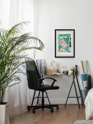 "Pink Planner" Framed Painting Print, 12"x18"