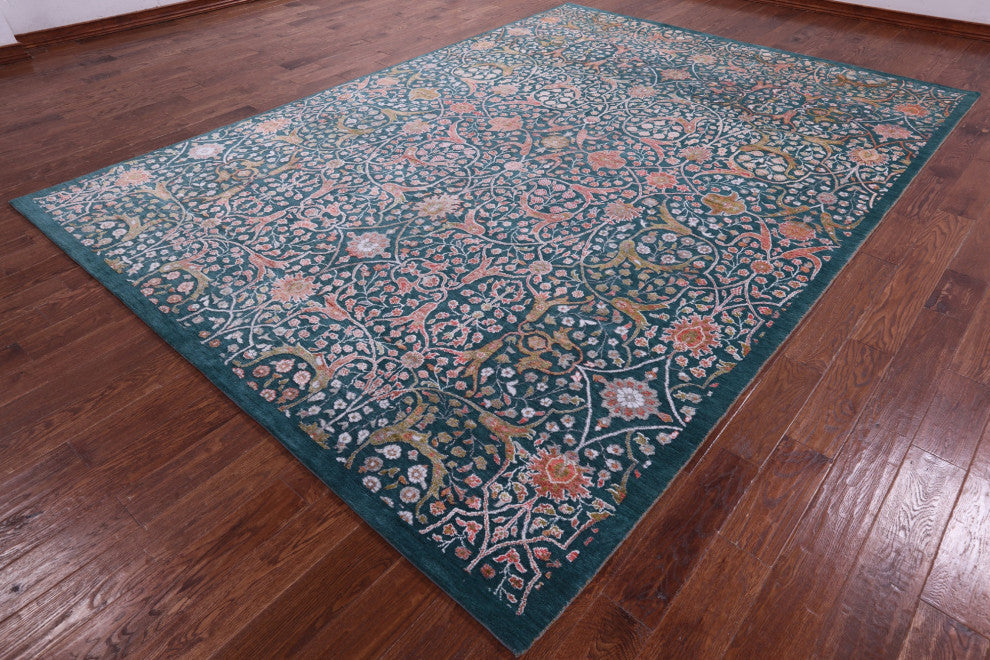 Wool & Silk Modern Hand Knotted Rug 8' 9" X 12' 3" - Q15977