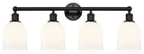 Edison-Bella 4-Light 33" Bath Vanity Light, Matte Black, Gloss White