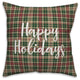 Have Yourself A Merry Little Christmas, Tartan Plaid 18x18 Throw Pillow Cover