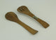 Hand Carved Wood and Bone Flat Handle Salad Server Set