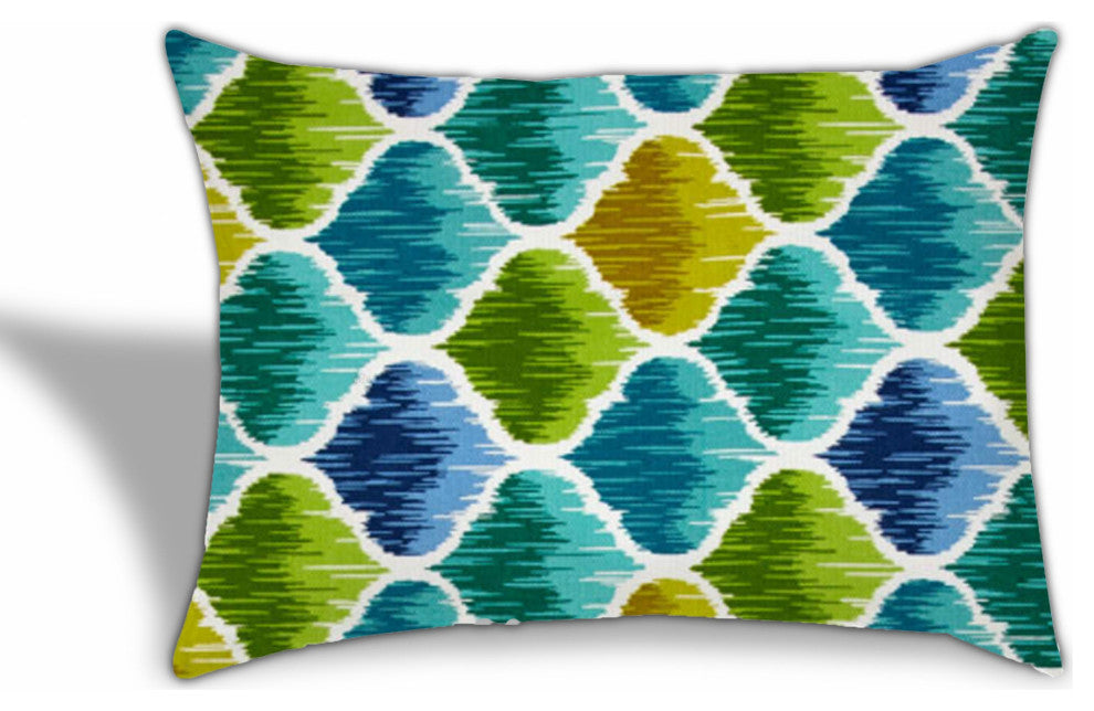 3-Piece Set Green Trellis Indoor Outdoor Sewn Pillows