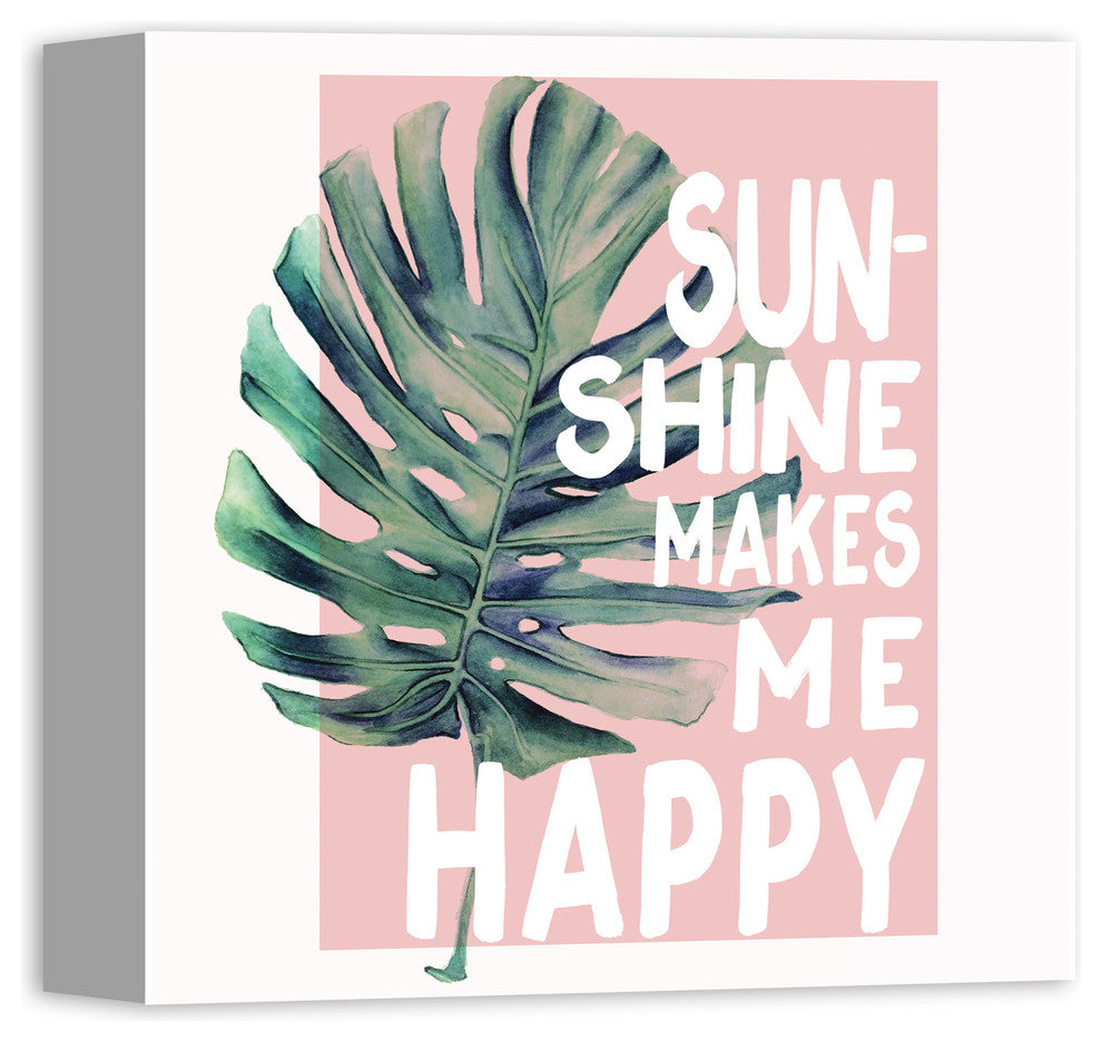 Sunshine Makes Me Happy 12x12 Canvas Wall Art