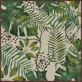 "Hojas de Palma" Floater Framed Painting Print on Canvas, 16"x16"
