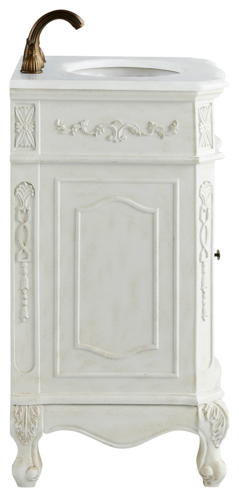 Bathroom Vanity, Antique White, 21", Single Sink