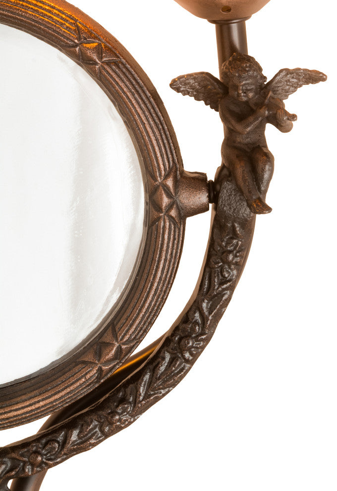 17 High Amber/Purple Pond Lily Twin Cherub 2 Light Accent Lamp