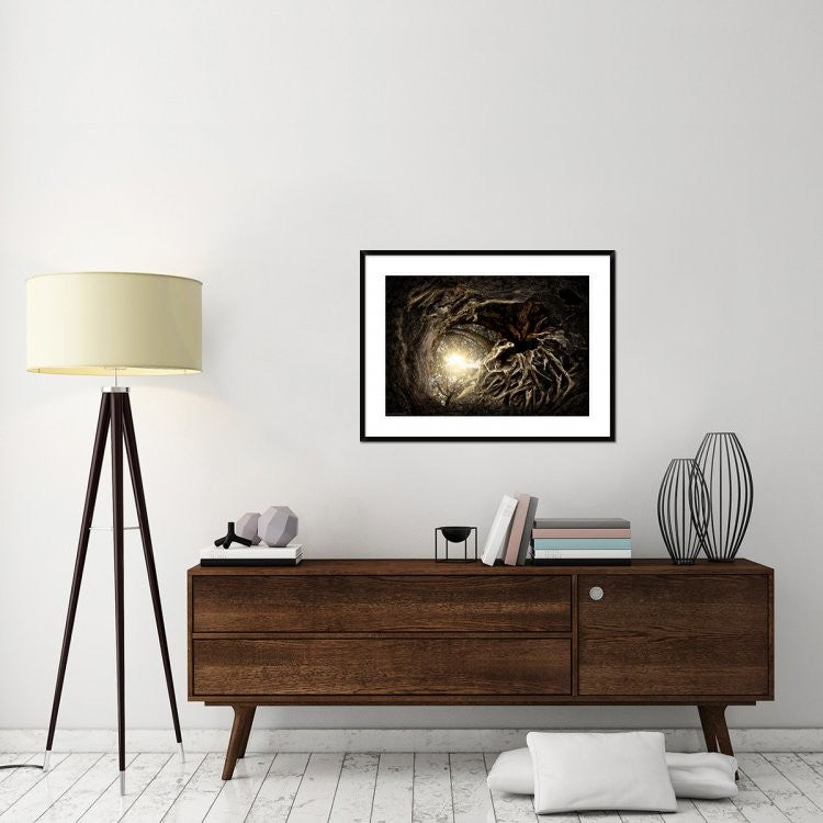 "Under The Trees #1" Framed Digital Print by Matthias Bergolth, 38"x28"