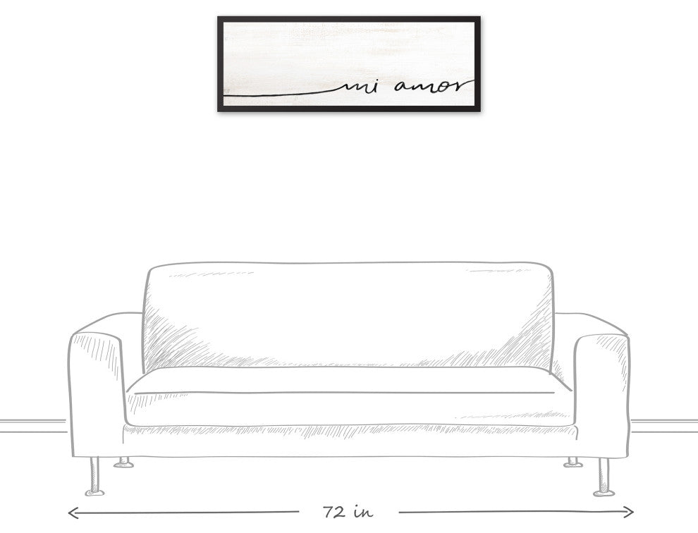 Mi Amor 12x36 Black Framed Canvas