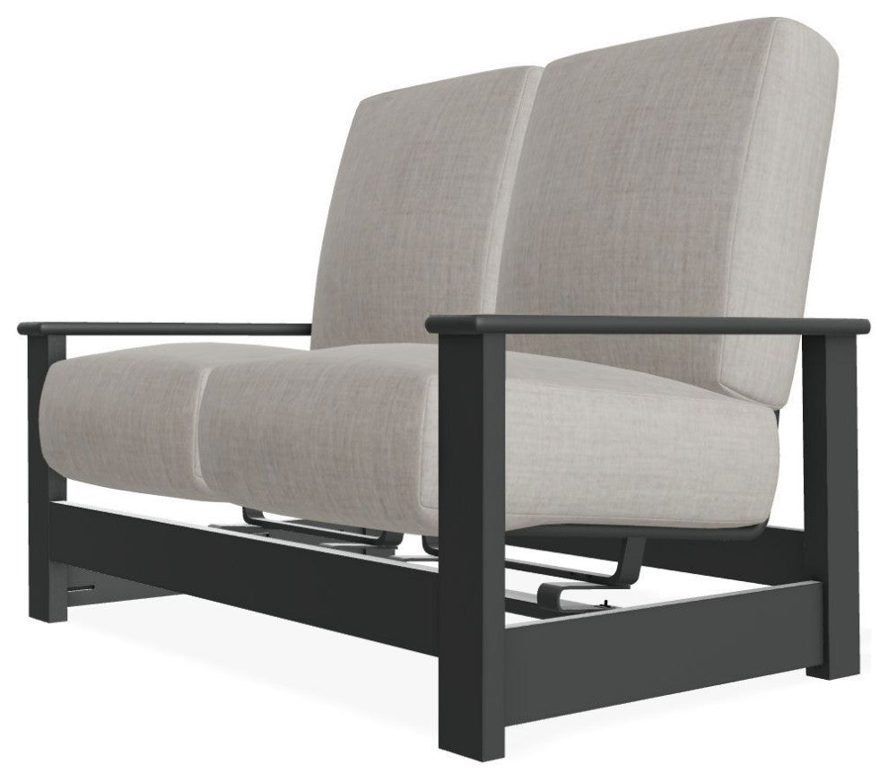 Leeward Deep Seat Outdoor Loveseat with Hidden Motion, Cast Silver/Graphite