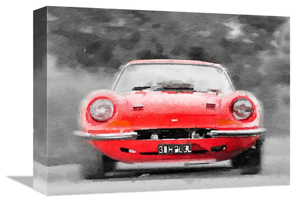"Ferrari Dino 246 GT Front Watercolor" Fine Art Print