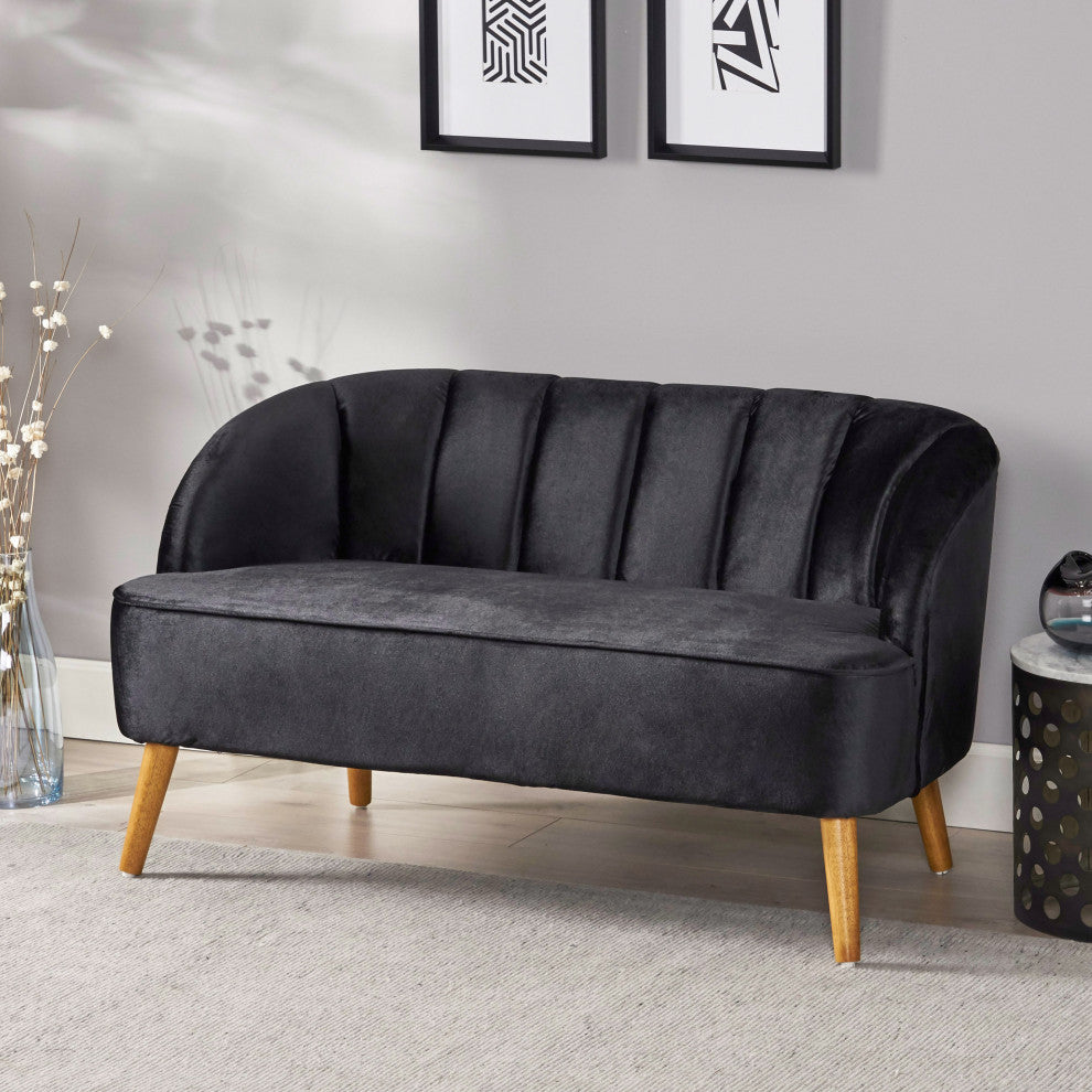 GDF Studio Scarlett Modern New Velvet Sofa, Black